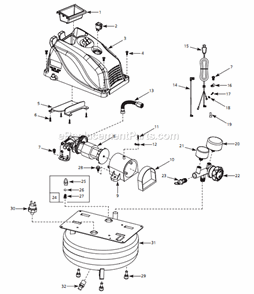 Page A Diagram and Parts List for FP260000  Campbell Hausfeld Compressor